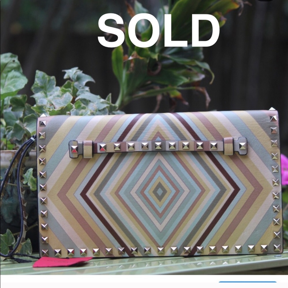 Sale! Valentino Rockstud Flap Clutch